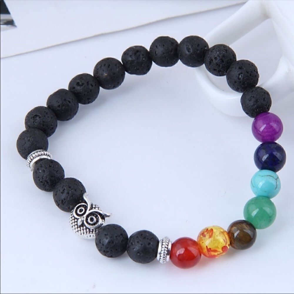 Bracelets Owl Natural stones Beads Versatile + Ipsy bag